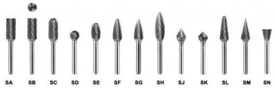 3mm 6mm Shank  Tungsten Carbide Burr Bit Standard 6-36 Mm Head Length Single Tooth Shape