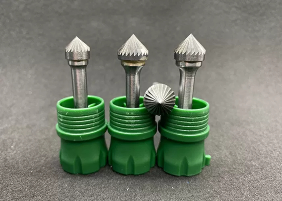 Industrial Cone Carbide Burr Set Tree Shape Carbide Rotary Bits With Radius Pointed End