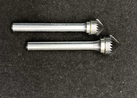 Industrial Cone Carbide Burr Set Tree Shape Carbide Rotary Bits With Radius Pointed End