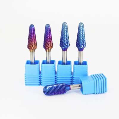 Total Length 2-3/4 Inch Tungsten Carbide Rotary Burrs with 1/4 Inch Cutting Edge Diameter and HRA 89-92.5 Shank Hardness